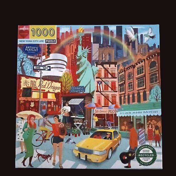 Eeboo New York City Life Jigsaw Puzzle, 1000 Pieces - Picture 1 of 2